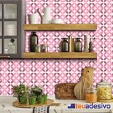 Papel De Parede Azulejo Cozinha Português Lávavel Rosado 3m Rosa