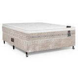 Cama Box + Colchão Castor Casal Premium One Face Tecnopedic 138x188x57cm