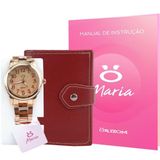 Kit Relógio Feminino Orizom Maria + Carteira Rma14cv