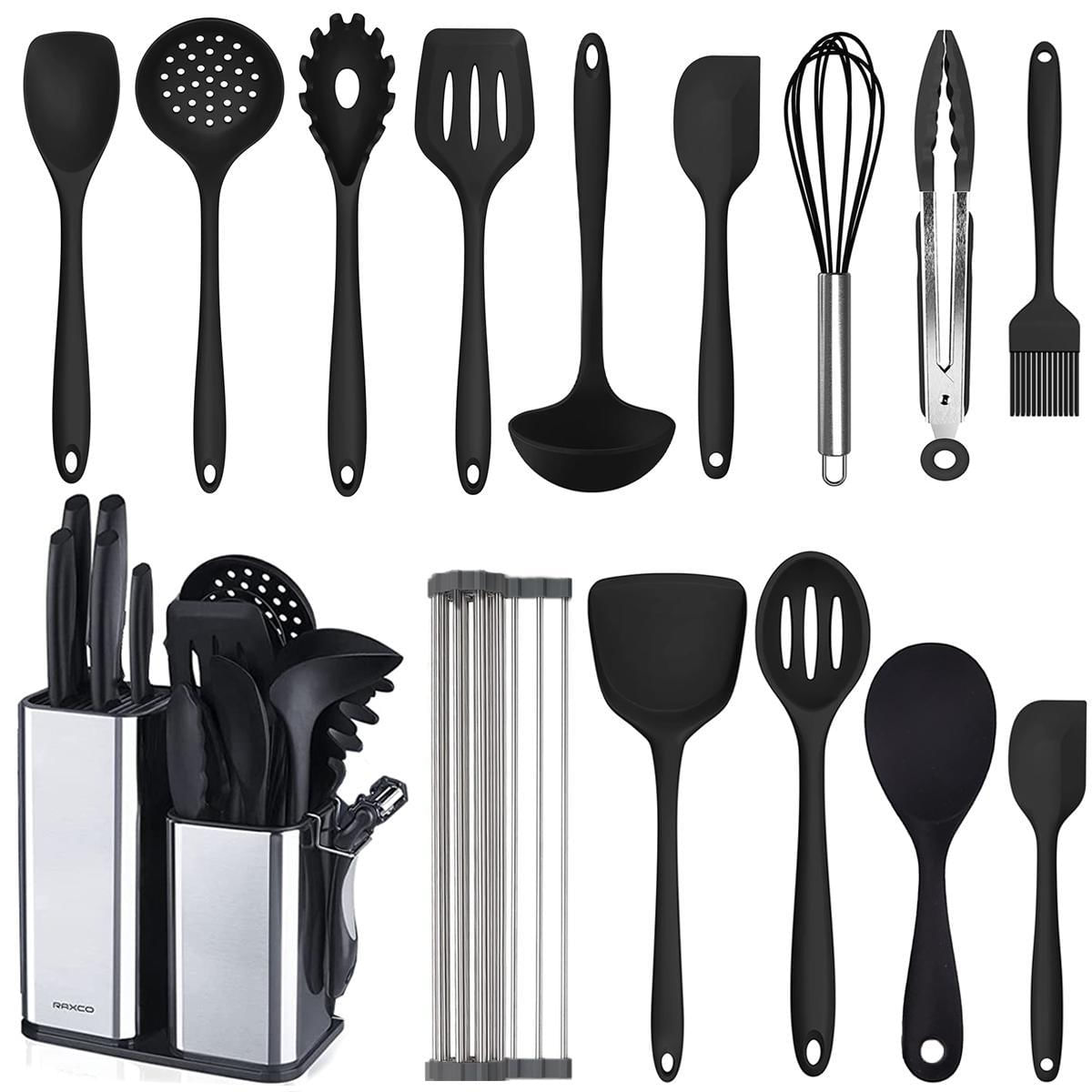 Kit Utensilios Cozinha Silicone Inox Colheres Jogo 15 Peças