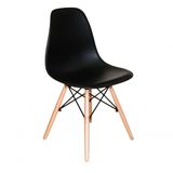 Cadeira Charles Eames Eiffel Dkr Wood - Design Preta