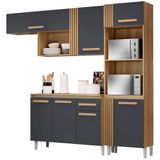 Cozinha Compacta Com Balcao 2001910x0310 Vitoria Grafite Atacama Armoveis Atacama Grafite
