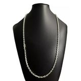 Cordão 4mm Cadeado Banhado A Prata 925