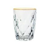 Copo De Vidro Com Fio De Ouro Diamond 270ml - Lyor