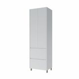 Paneleiro 2 Portas 2 Gavetas Nesher Rainha 70cm 100 Mdf Branco