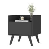 Mesa De Cabeceira 40cm Retrô Multimóveis V4041 Preta Preto