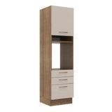 Torre Quente 60 Cm 1 Porta 3 Gavetas Rustic/crema Agata Madesa Rustic/crema