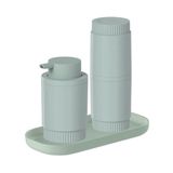 Kit Banheiro Acessórios Conjunto Lavabo 3pcs Ou - Verde
