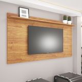 Painel Suspenso Para Tv Até 70 Polegadas 1 Prateleira 180x90cm Twin Viero Mel