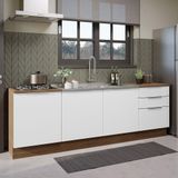 Armário De Cozinha Compacta 240cm Rustic/branco Stella Madesa 01 Rustic/branco