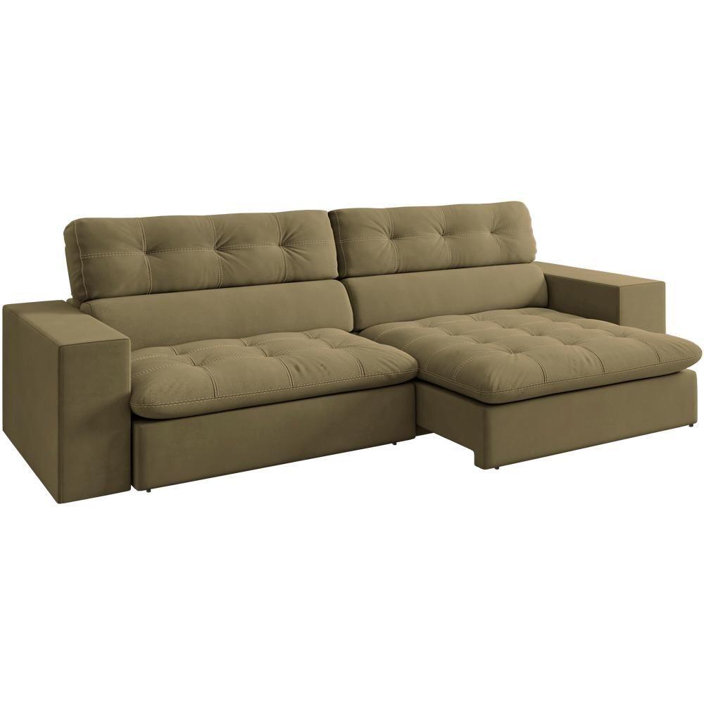 Sofa Retratil E Reclinavel 3 Lugares 246 Cm Eldorado Sl 945 Veludo Moll Sl 945