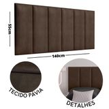 Cabeceira 1,40cm Casal Estofada Wa Quarto Marrom Decoração