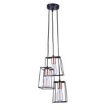 PENDENTE METAL PRETO COBRE 3XE27 40W 40X180C