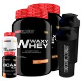 Kit 2 Whey Protein Waxy Bio Colagen Ii Chocolate Cappuccino