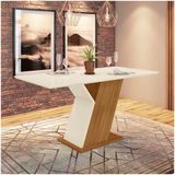 Mesa De Jantar Com Tampo Em Mdf 160cm Juanita Casa 812 Nature Com Off White