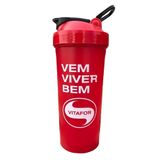 Coqueteleira Viver Bem Logo Vitafor (600ml) - Cor: Vermelha
