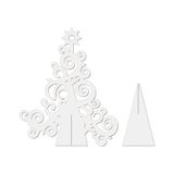 Árvore De Natal Com Arabescos 25cmx30cm - Cria Arte Laser Branco