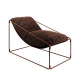 Espreguiçadeira Industrial Arpoador Com Almofada Cobre E Marrom - Cor: Marrom