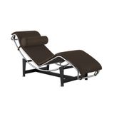 Chaise Lc-4 Cromada Em Sintético Marrom Cor Marrom