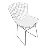 Cadeira Bertoia Cromada Com Assento Sintético Branco Cor Branco