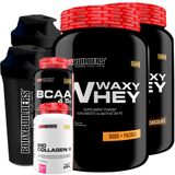 Kit 2 Whey Protein Waxy Whey Bio Colagen Ii Chocolate Paçoca