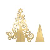 Árvore De Natal Com Arabescos 25cmx30cm - Cria Arte Laser Dourado