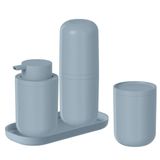 Kit Acessórios Banheiro Lavabo Conjunto 4pcs Ou - Azul