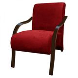 Kit 3 Poltronas Decorativas 1 Lugar Santa Tecido Vermelho