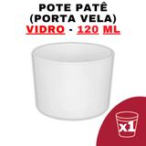 Kit Potes De Vidro Jateado Patê Branco S/ Tampa 120 Ml