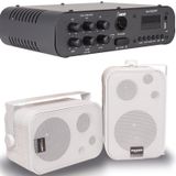 Amplificador Sa100bt Nca Bluetooth + 1 Par Cx Sp400 Branca