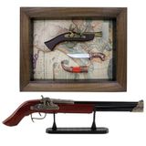Kit Quadro Com Armas E Mosquete De Mesa Decorativo + Suporte