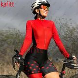 Macacão Manga Longa Ciclismo Bicicleta Esporte Vermelho