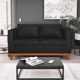 Sofá 2 E 3 Lugares Europa 180cm Suede - Doce Sonho Móveis Preto