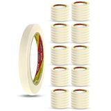 60 Rolos Fita Crepe Fina Adesiva Pintura 18mm X 50 Metros
