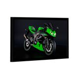 Quadro Kawasaki Ninja Verde Br Artes