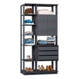 Módulo Closet Com 2 Peças Espresso Be Mobiliario Grafite