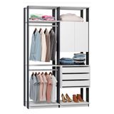 Módulo Closet Com 2 Peças Branco Tx Com Grafite