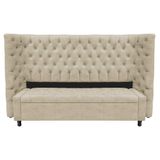 Kit Cabeceira E Calçadeira Baú King Everest P02 195 Cm Para Cama Box Corano - Amarena Móveis Bege