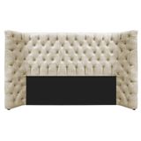 Cabeceira Queen Everest P02 160cm Para Cama Box Linho - Doce Sonho Móveis Bege