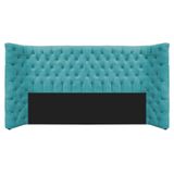 Cabeceira King Everest P02 195cm Para Cama Box Suede - Doce Sonho Móveis Azul Turquesa