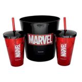 Kit Almofada Pipoca Fibra Veludo Marvel Classic