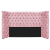 Cabeceira King Everest P02 195cm Para Cama Box Suede Rosa Bebê