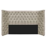 Cabeceira Queen Everest P02 160cm Para Cama Box Suede Bege