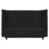 Kit Cabeceira E Calçadeira Baú Queen Everest P02 160cm Para Cama Box Corano Preto