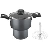 CUSCUZEIRA 14CM 1,9L TURIM CINZA ALUMINIO COM REVESTIMENTO ANTIADERENTE TRAMONTINA