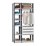 Módulo Closet Com 2 Peças Branco Tx Com Grafite