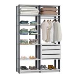 Módulo Closet Com 2 Peças Branco Tx Com Grafite