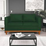 Sofá 2 E 3 Lugares Europa 180 Cm Estilo Conforto E Elegância Suede - Amarena Móveis Verde