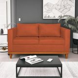 Sofá 2 E 3 Lugares Europa 180 Cm Estilo Conforto E Elegância Suede - Amarena Móveis Terracota