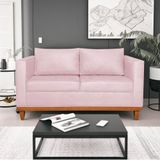 Sofá 2 E 3 Lugares Europa 180 Cm Estilo Conforto E Elegância Suede - Amarena Móveis Rosa Bebê